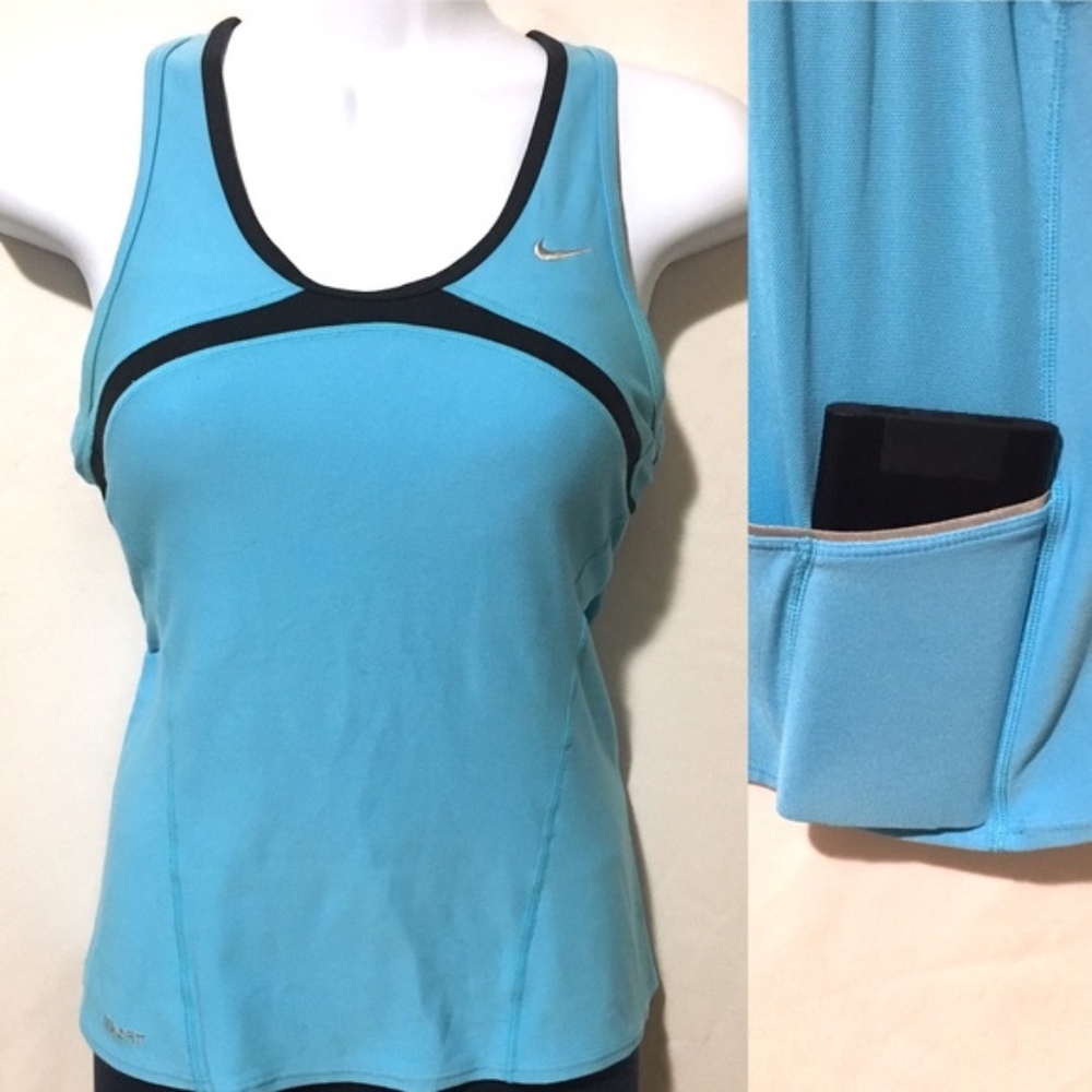 Nike FIT DRY blue bra workout tank top - Picture 5 of 8